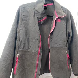 The North Face Charcoal and Pink Fleece Jacket
